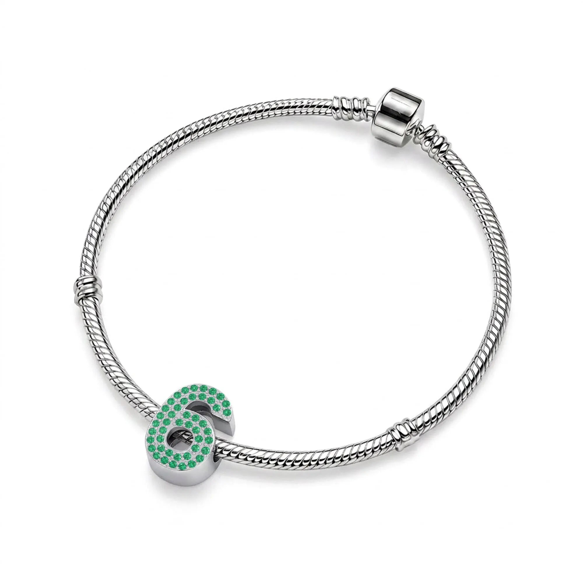 Green Number 6 Charm