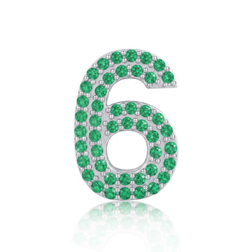 Green Number 6 Charm
