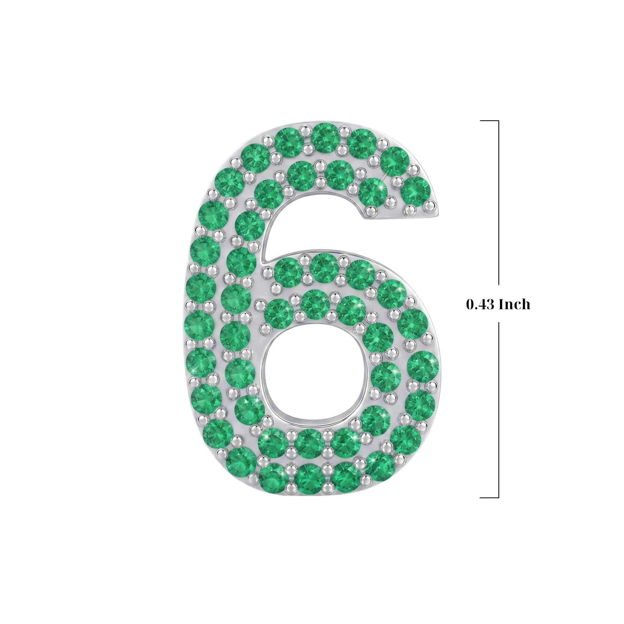 Green Number 6 Charm