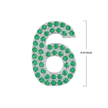 Green Number 6 Charm