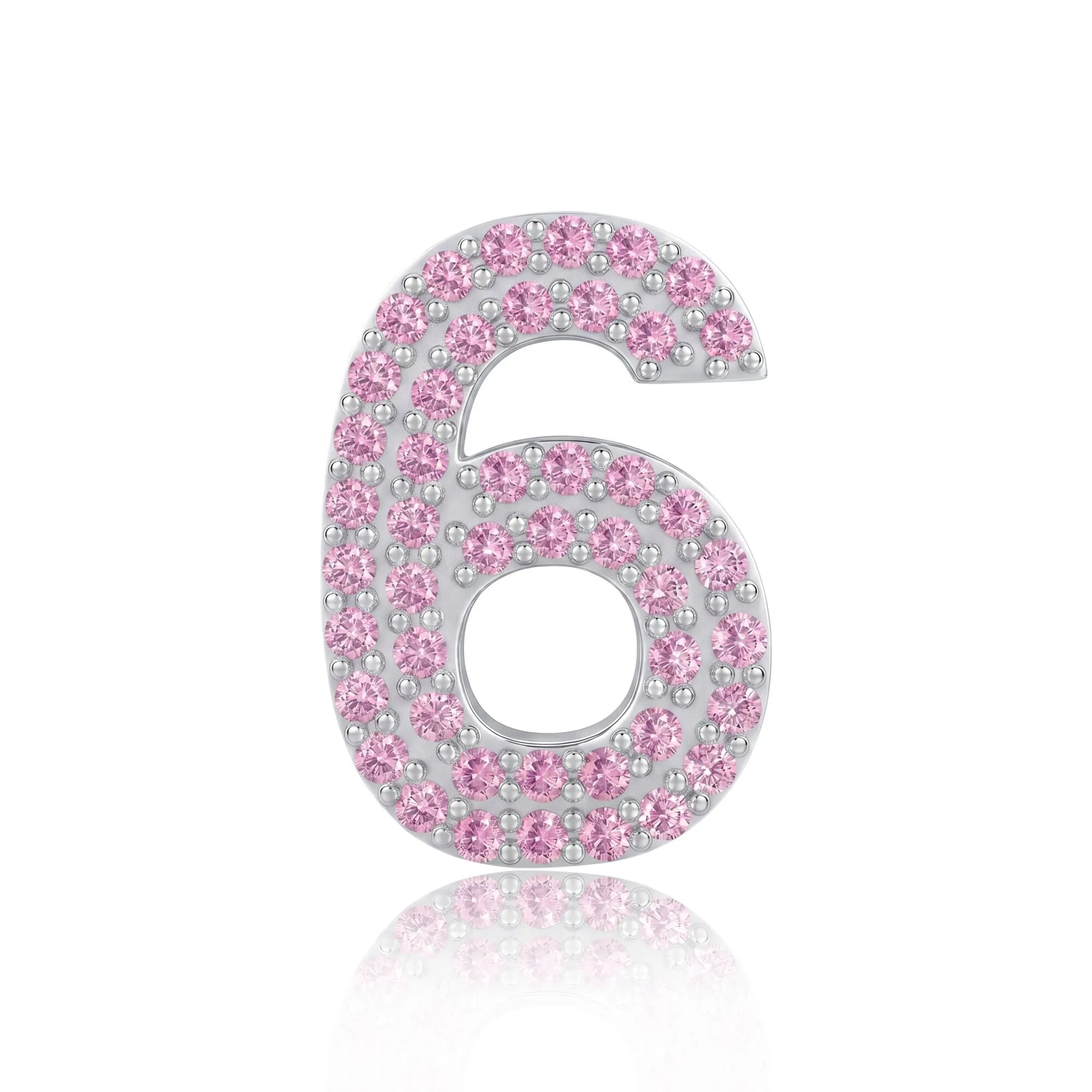 Pink Number 6 Charm