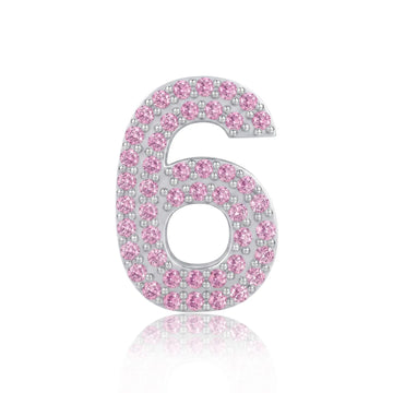 Pink Number 6 Charm