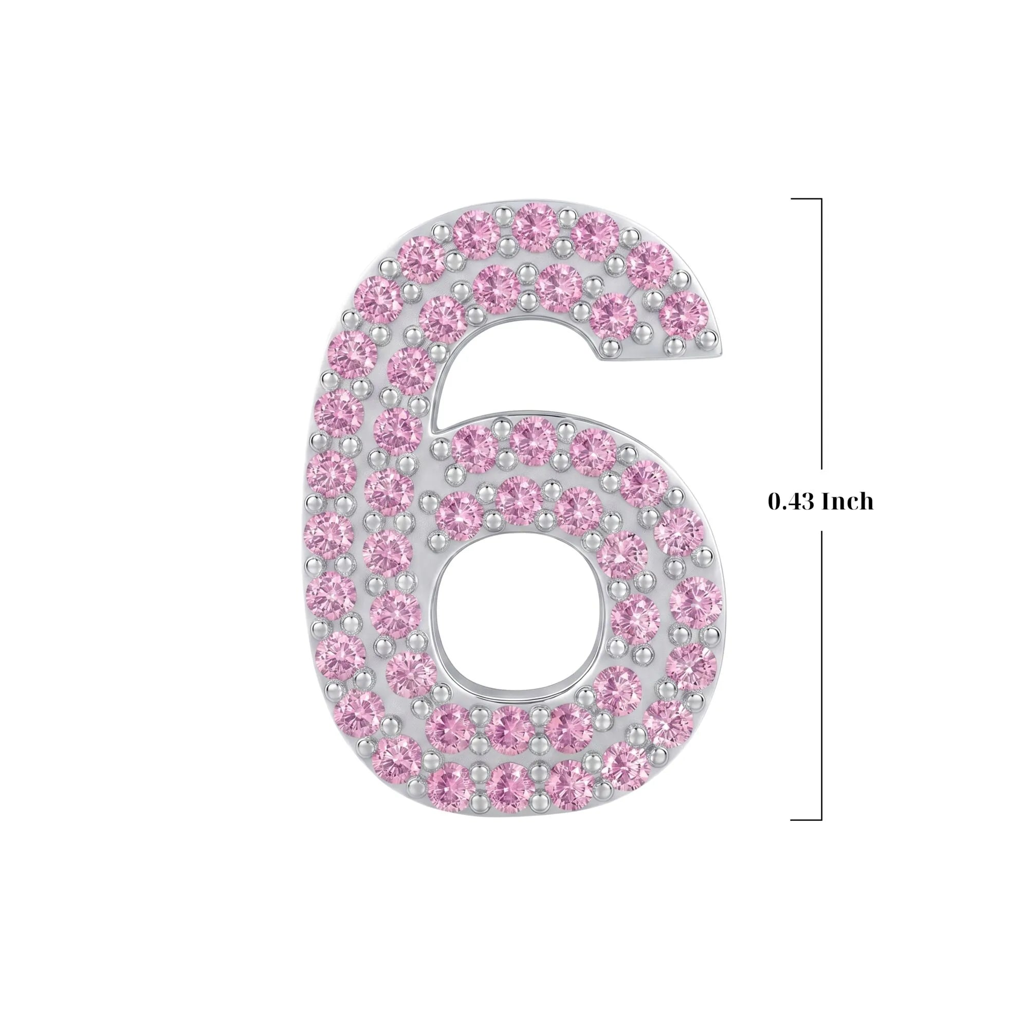 Pink Number 6 Charm