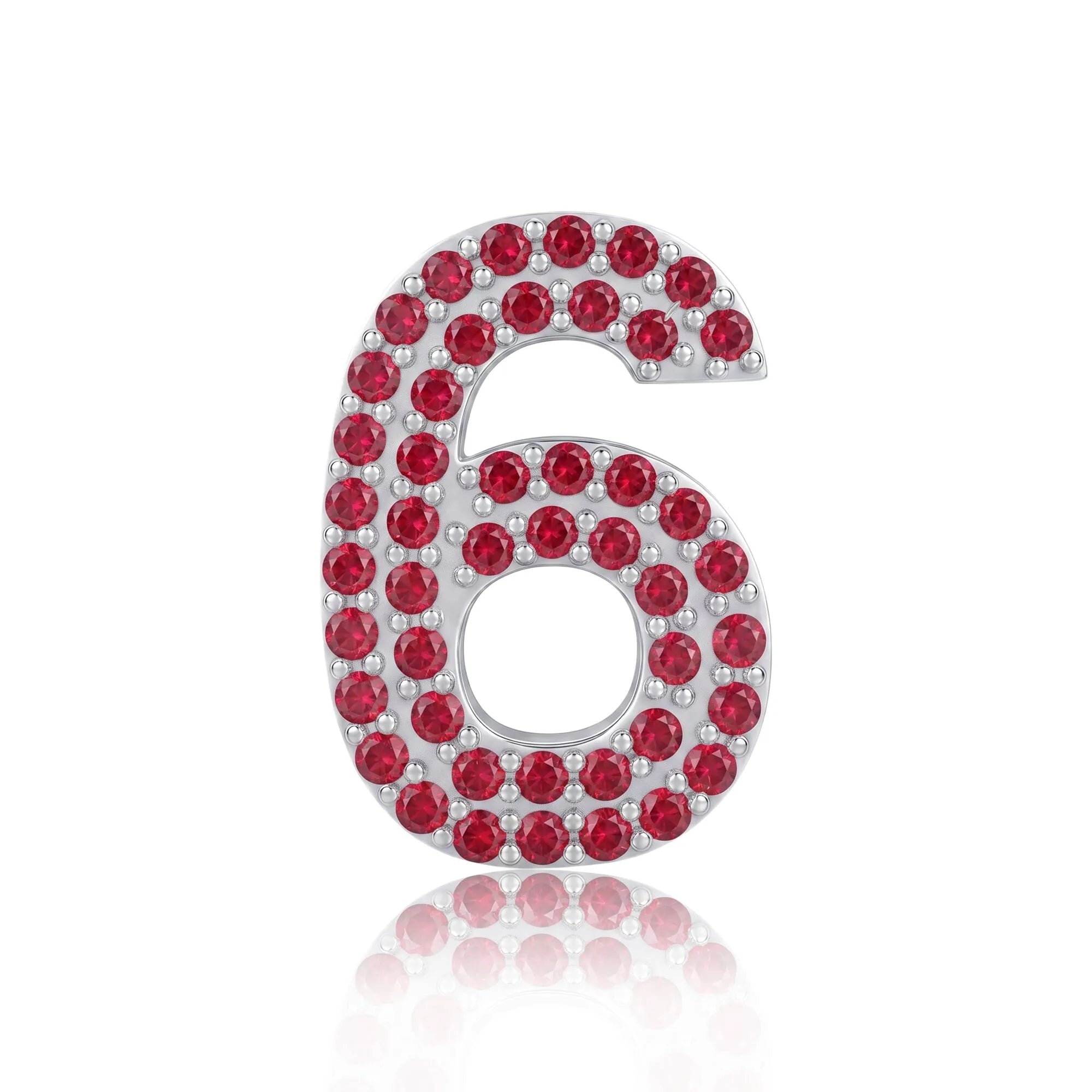 Red Number 6 Charm