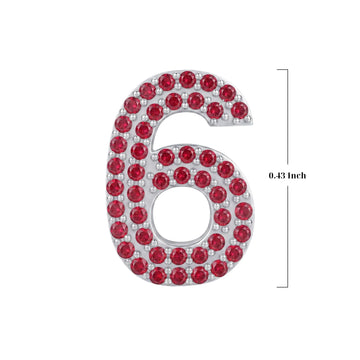 Red Number 6 Charm