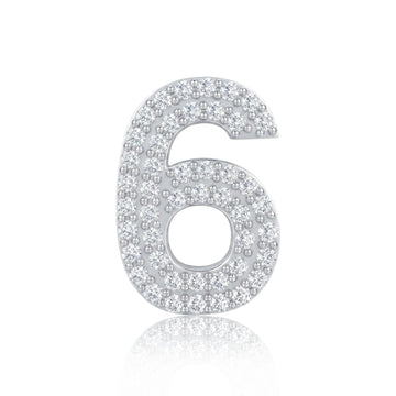 Silver Number 6 Charm