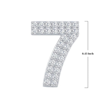 Silver Number 7 Charm