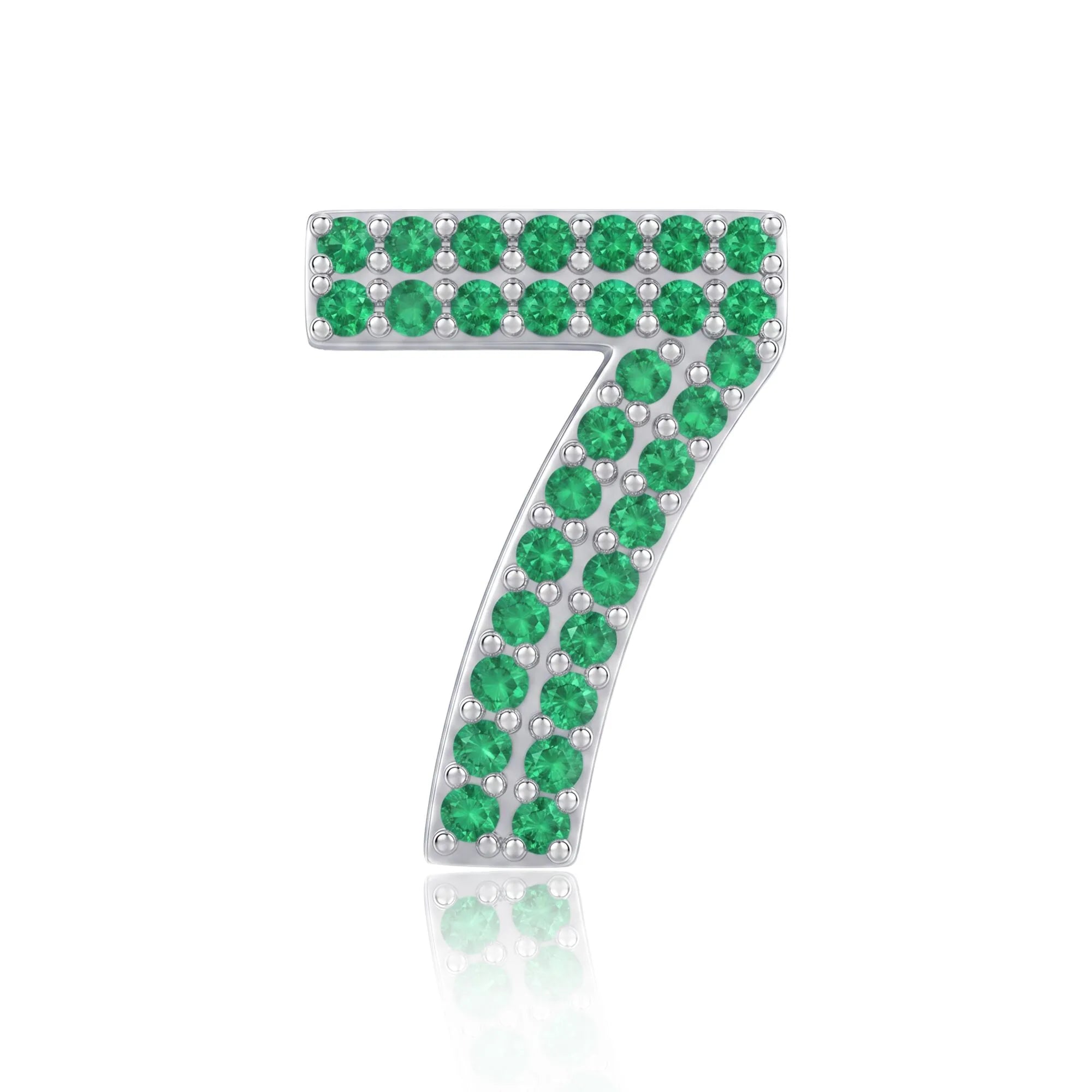 Green Number 7 Charm