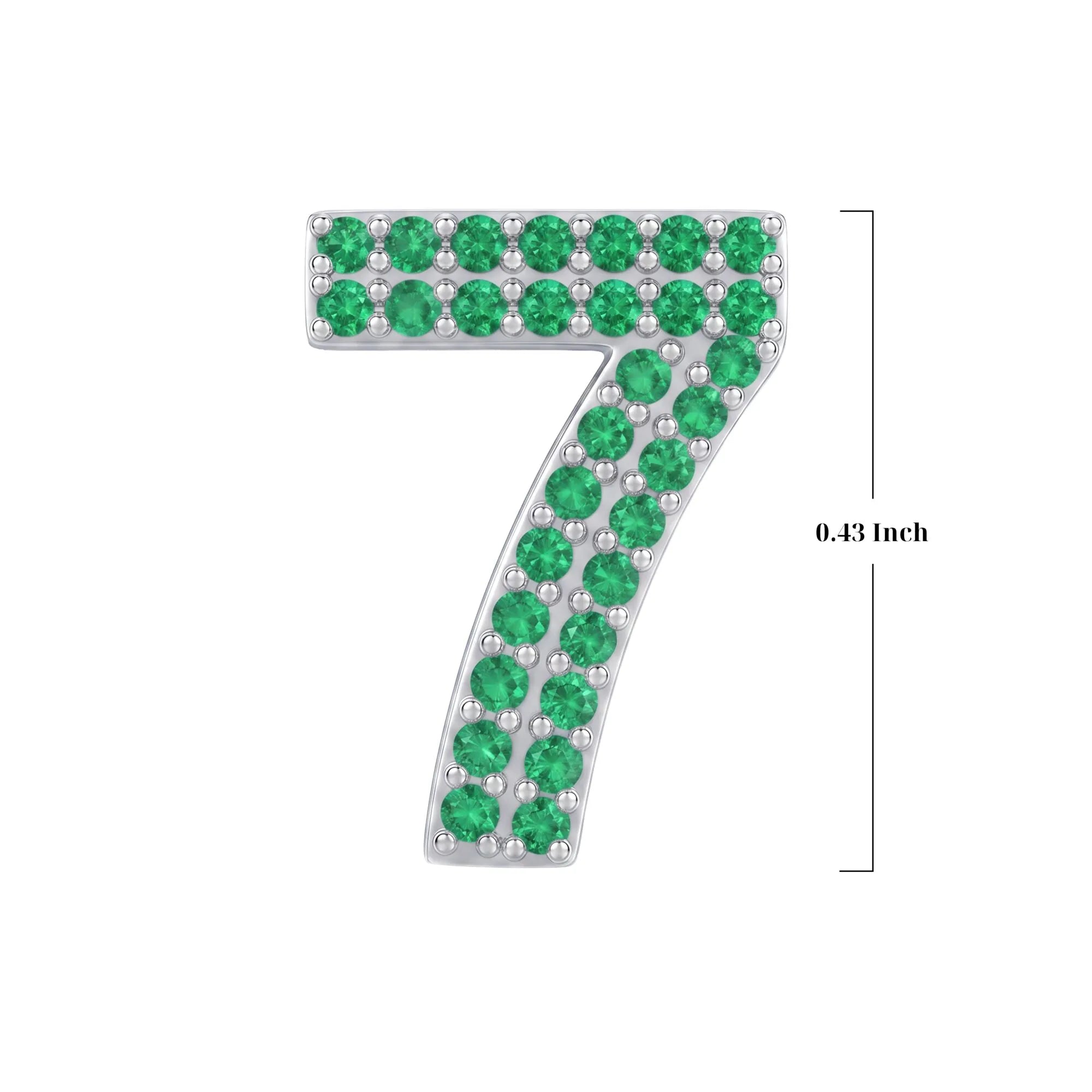 Green Number 7 Charm