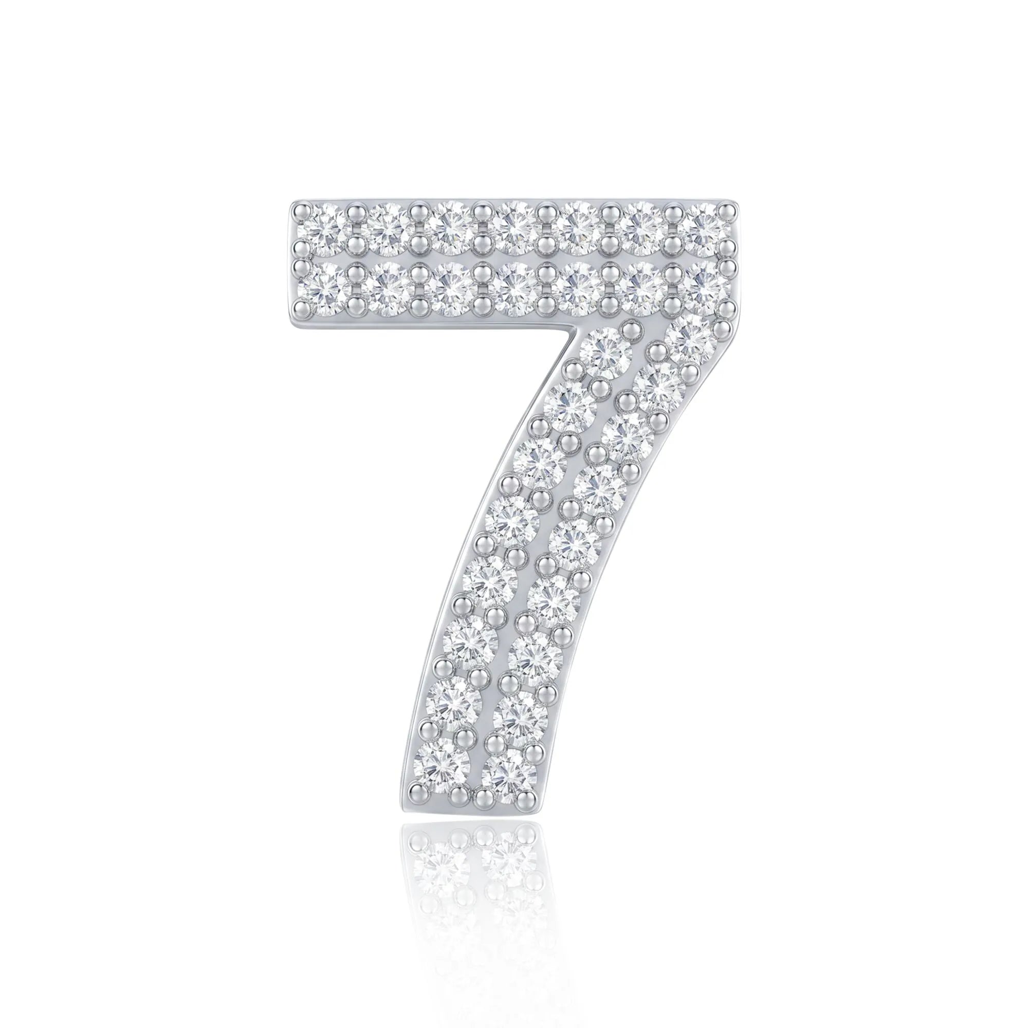 Silver Number 7 Charm