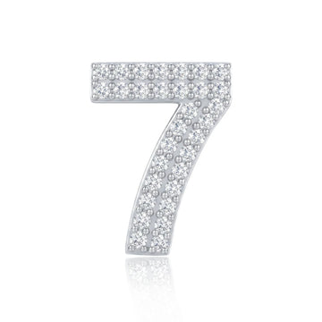 Silver Number 7 Charm