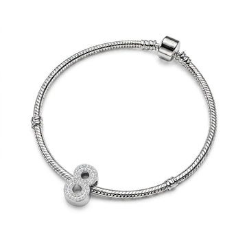 Silver Number 8 Charm