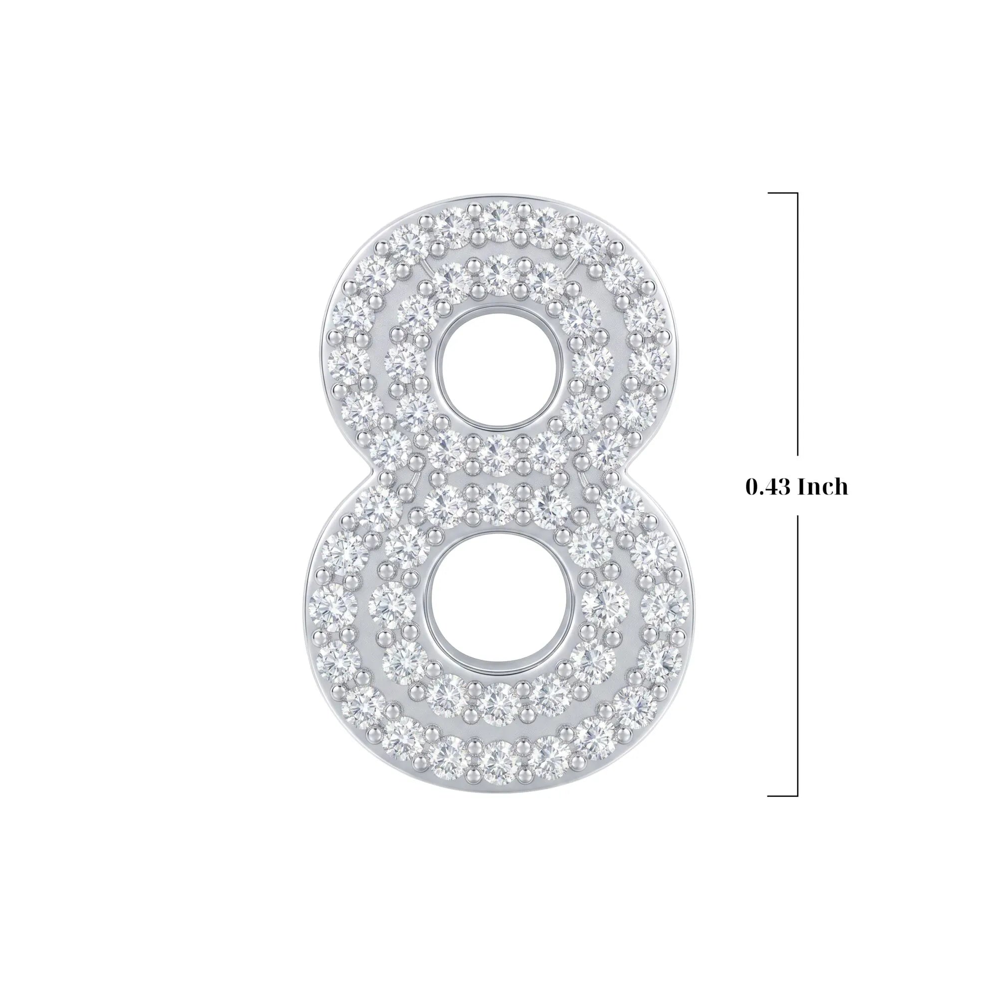 Silver Number 8 Charm