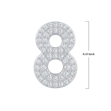 Silver Number 8 Charm