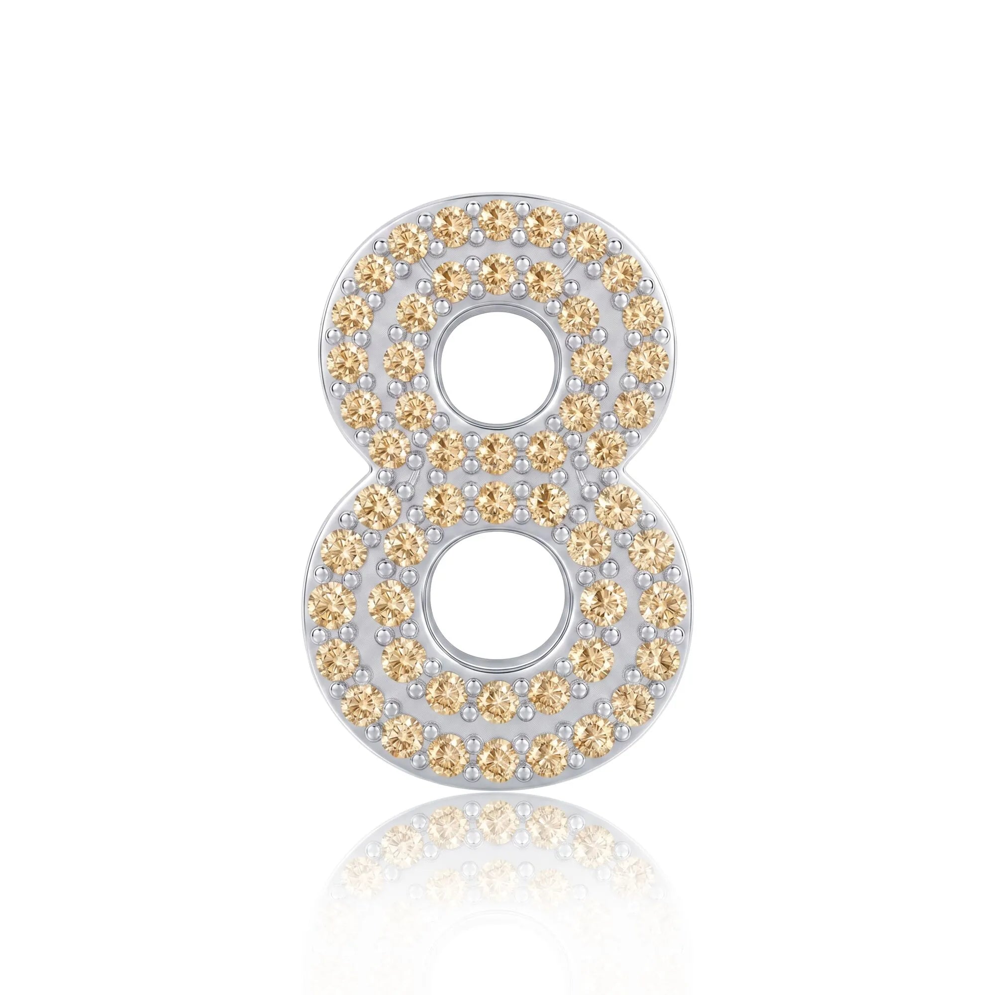 Gold Number 8 Charm
