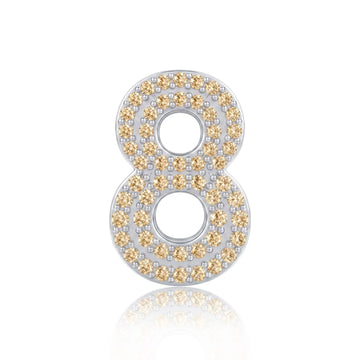 Gold Number 8 Charm