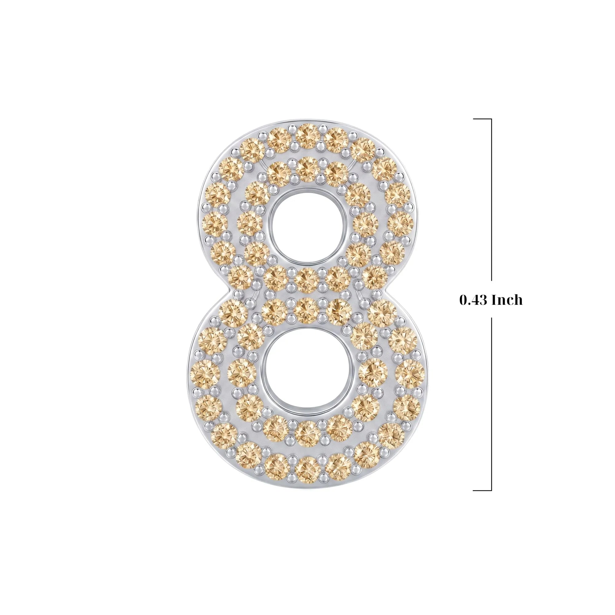 Gold Number 8 Charm