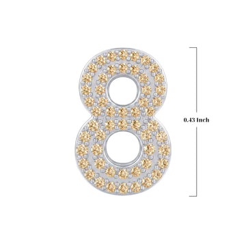 Gold Number 8 Charm