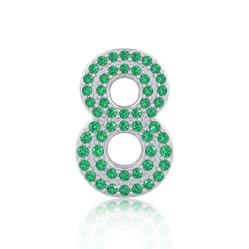 Green Number 8 Charm