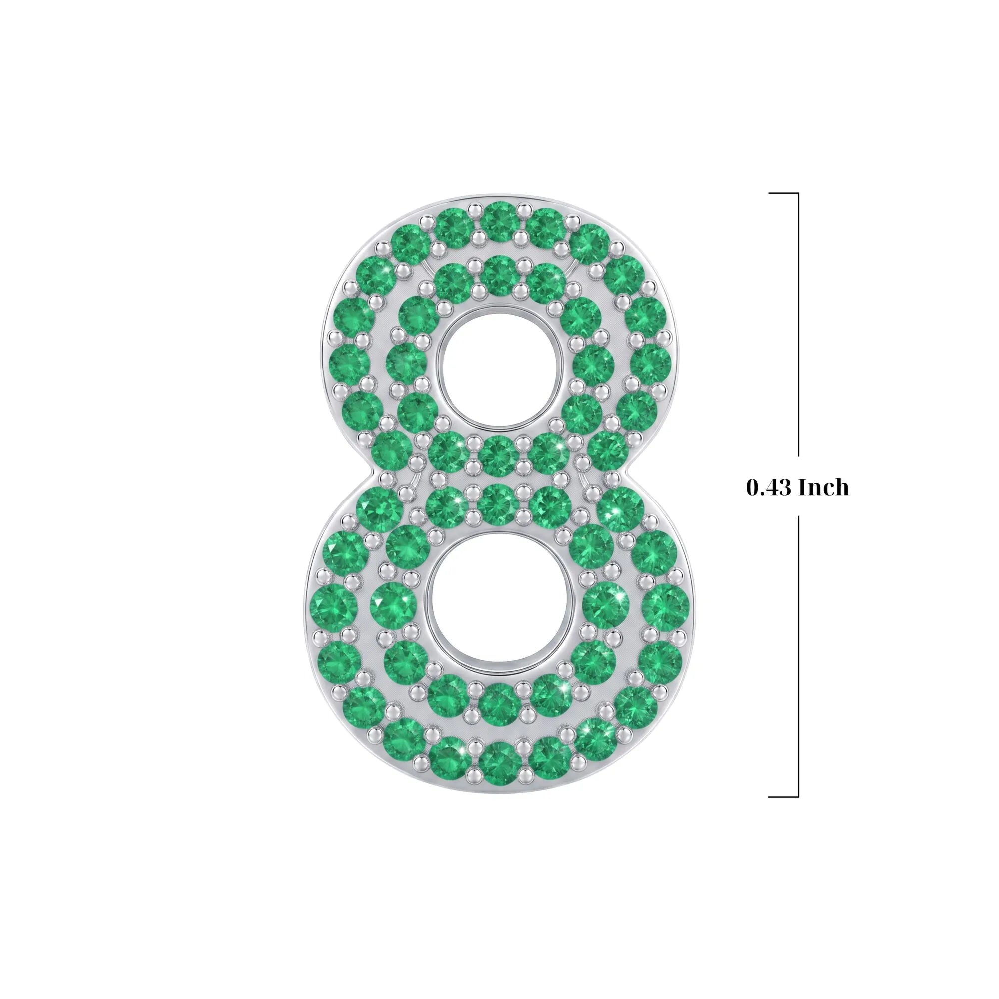 Green Number 8 Charm