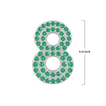 Green Number 8 Charm