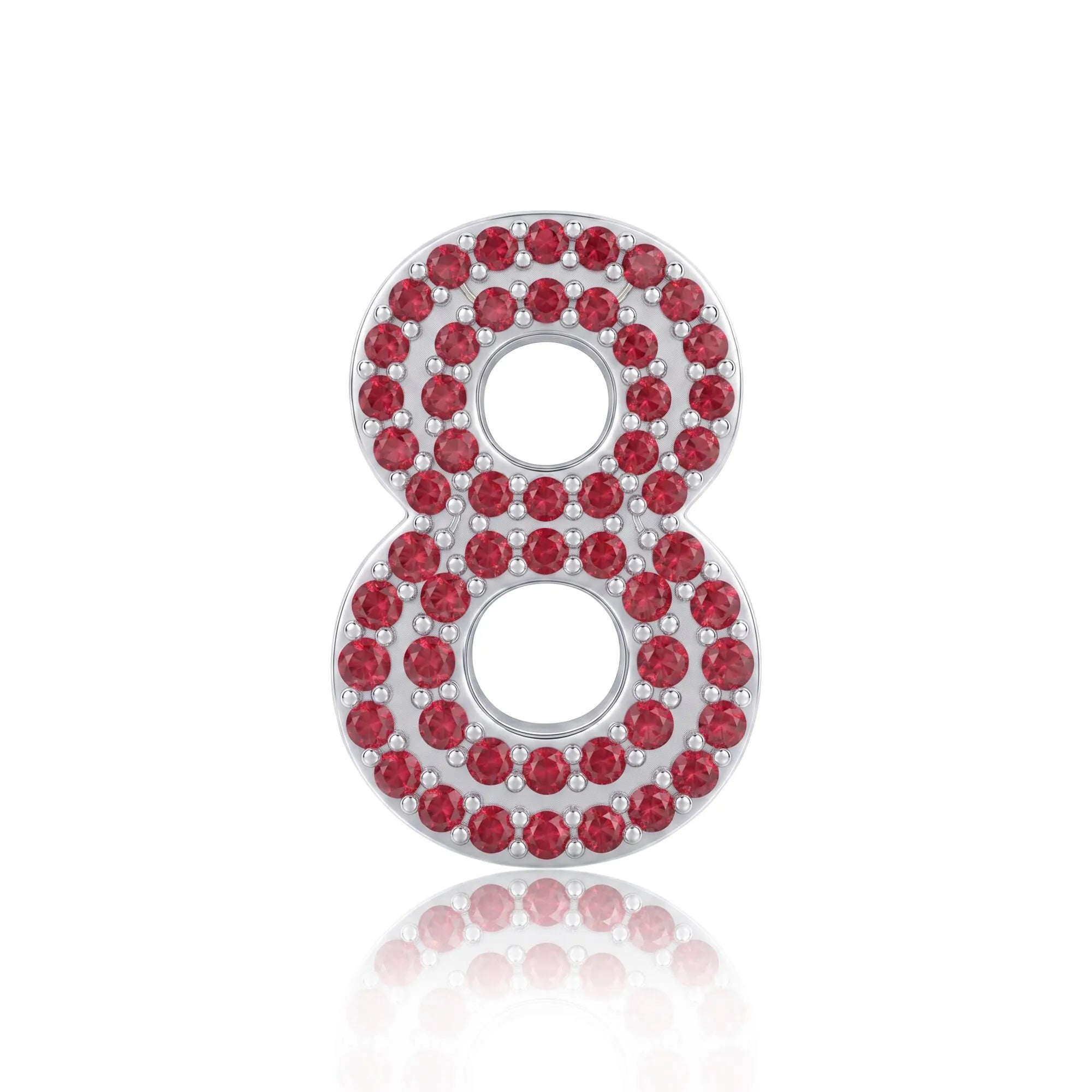 Red Number 8 Charm
