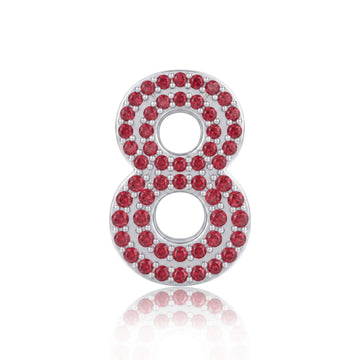 Red Number 8 Charm