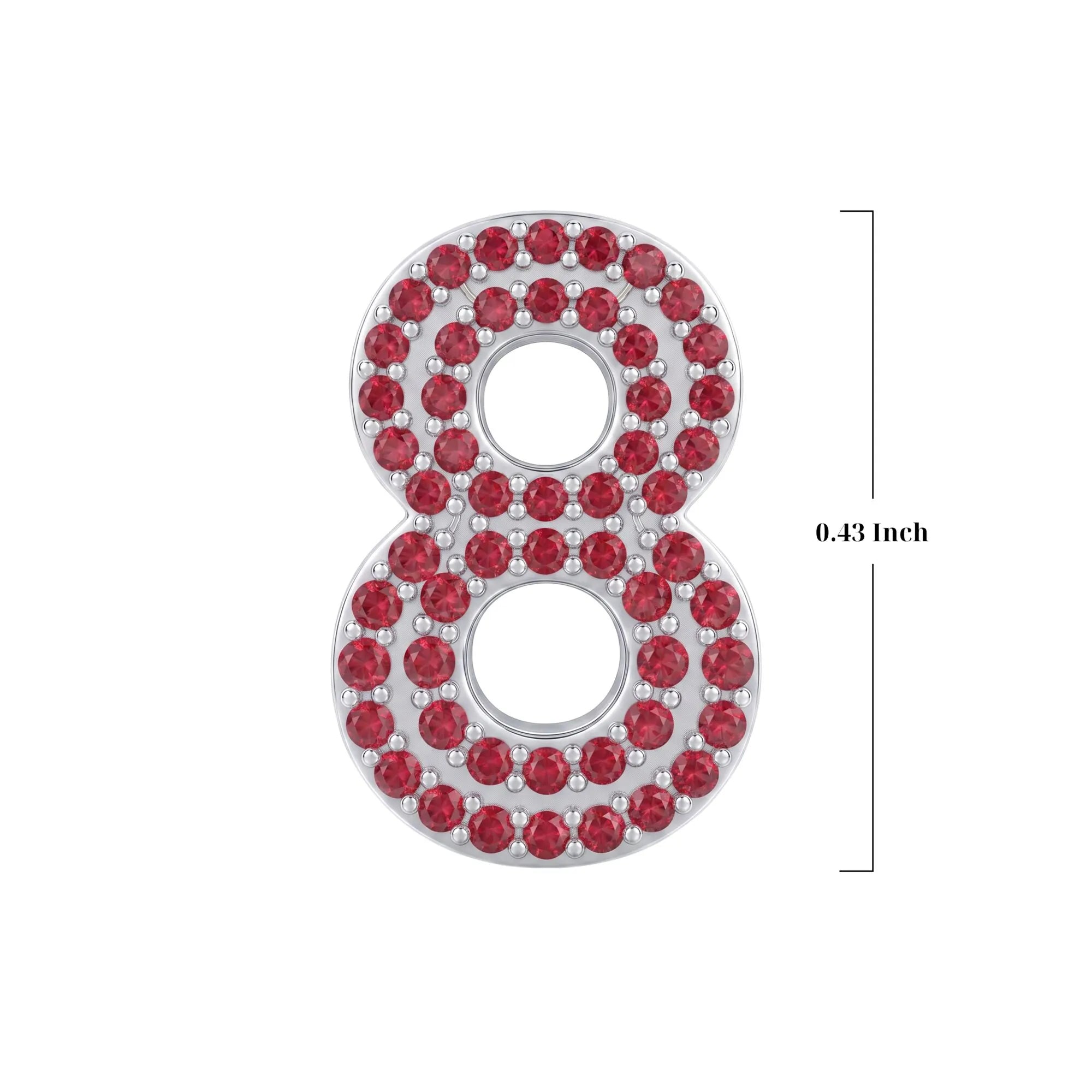 Red Number 8 Charm