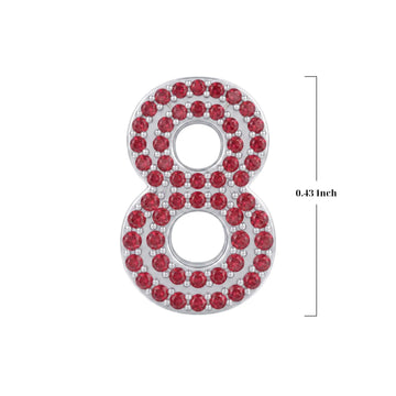 Red Number 8 Charm
