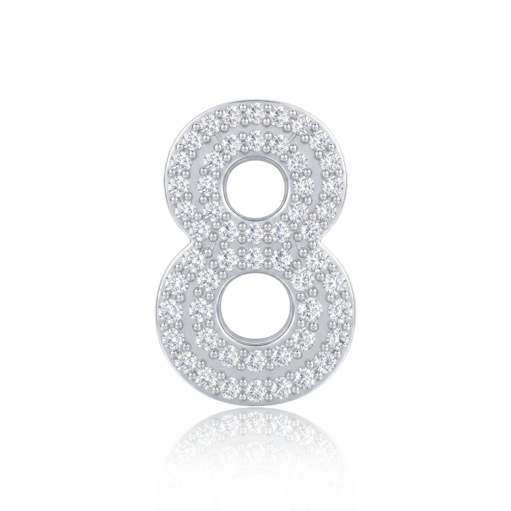 Silver Number 8 Charm