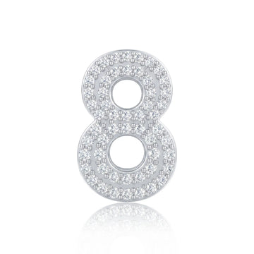 Silver Number 8 Charm