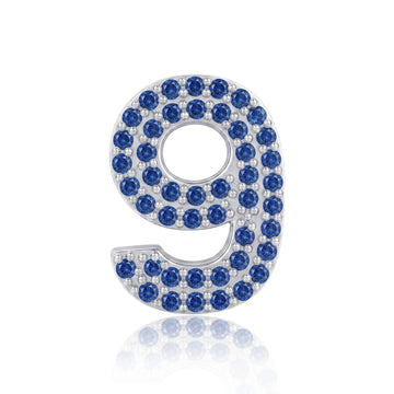 Blue Number 9 Charm