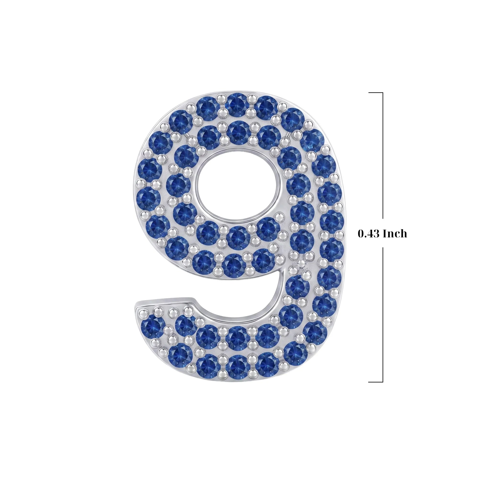 Blue Number 9 Charm