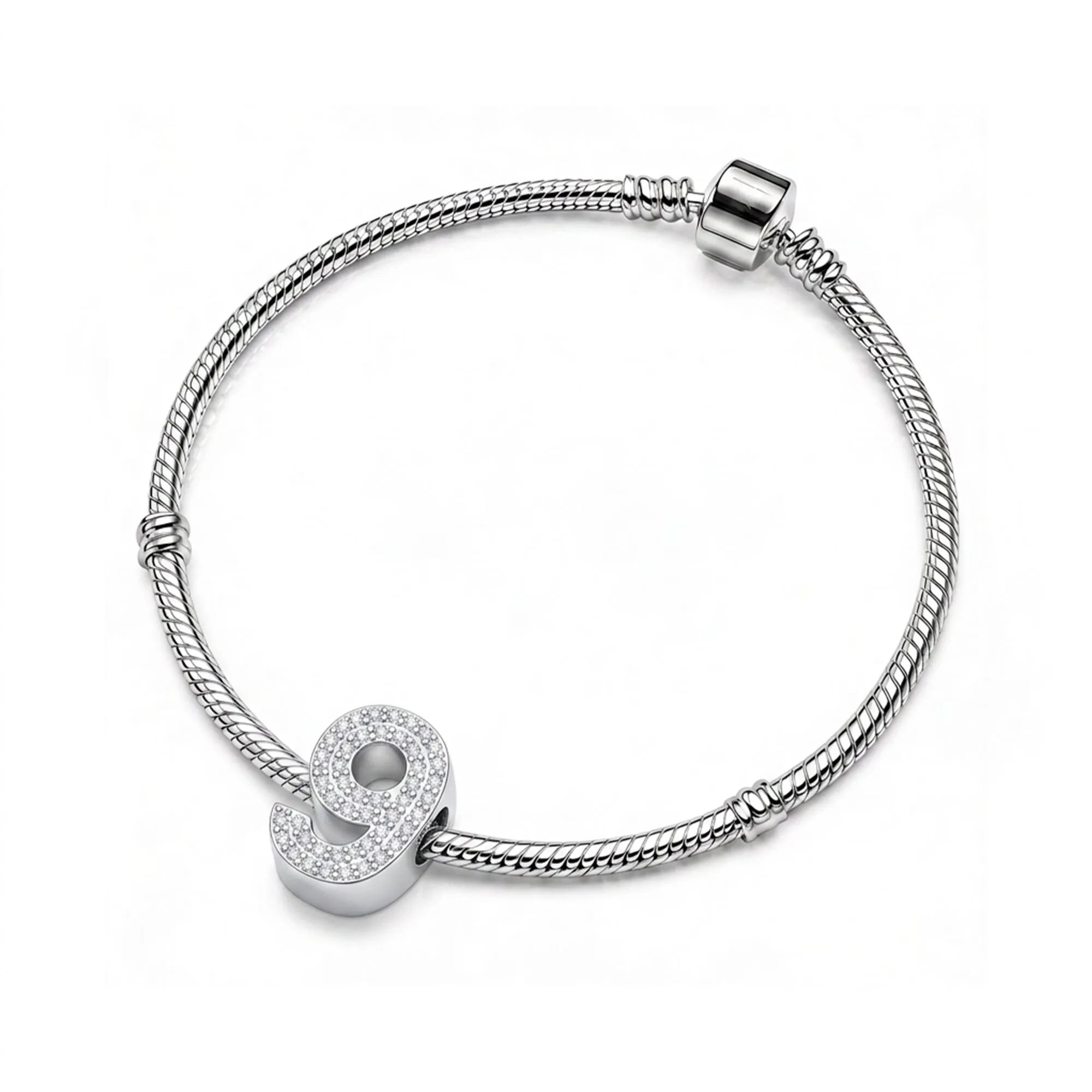 Silver Number 9 Charm