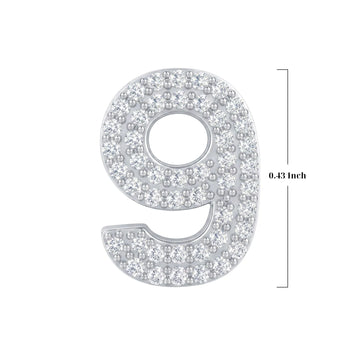 Silver Number 9 Charm