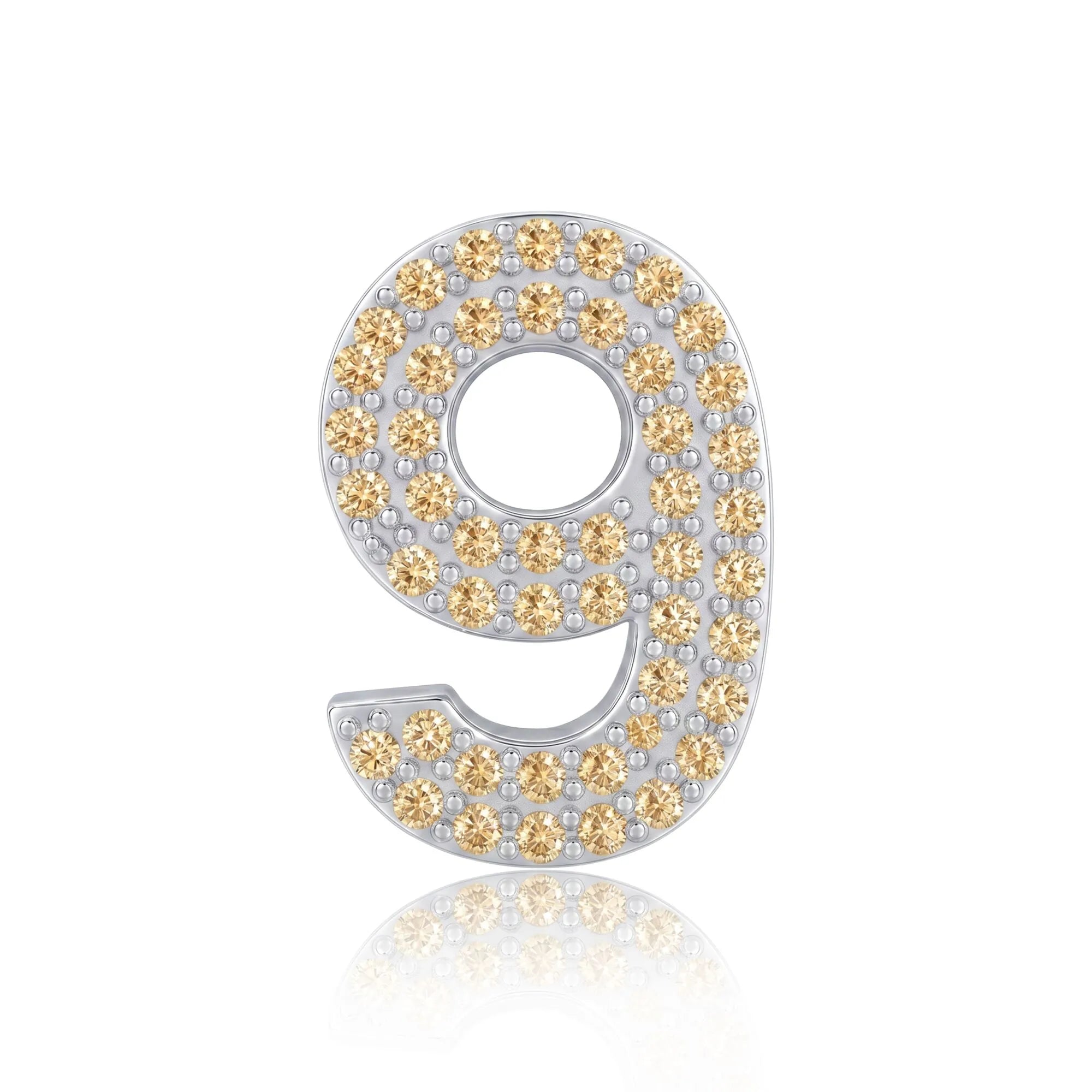 Gold Number 9 Charm