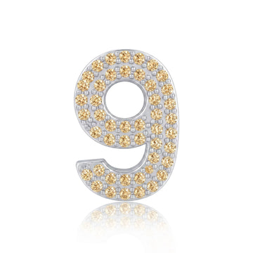 Gold Number 9 Charm
