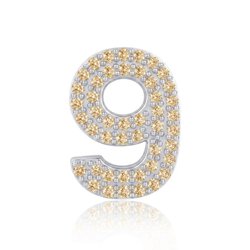 Gold Number 9 Charm
