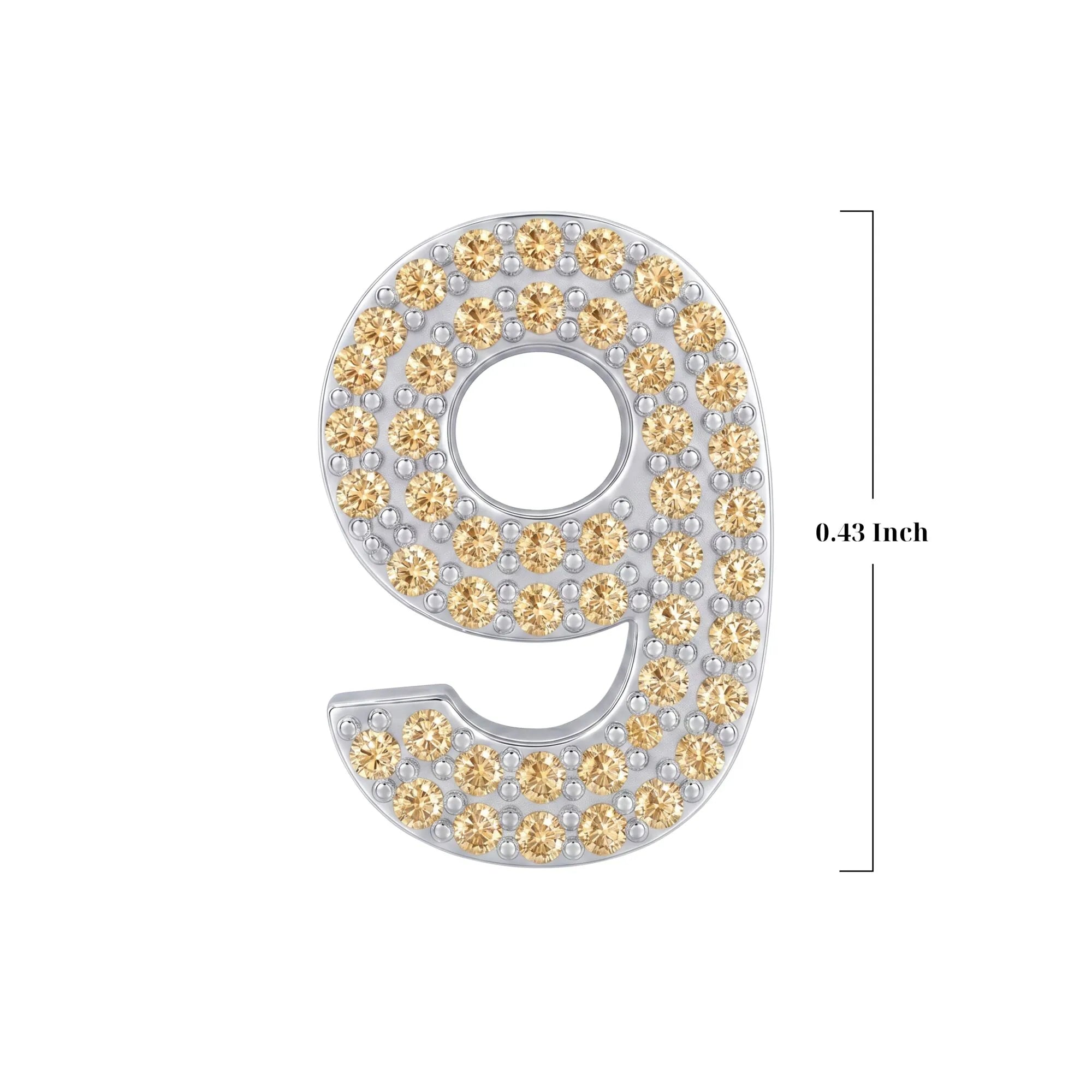 Gold Number 9 Charm