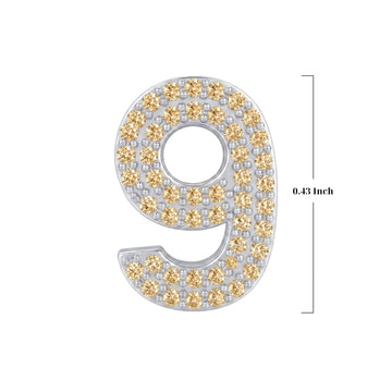 Gold Number 9 Charm