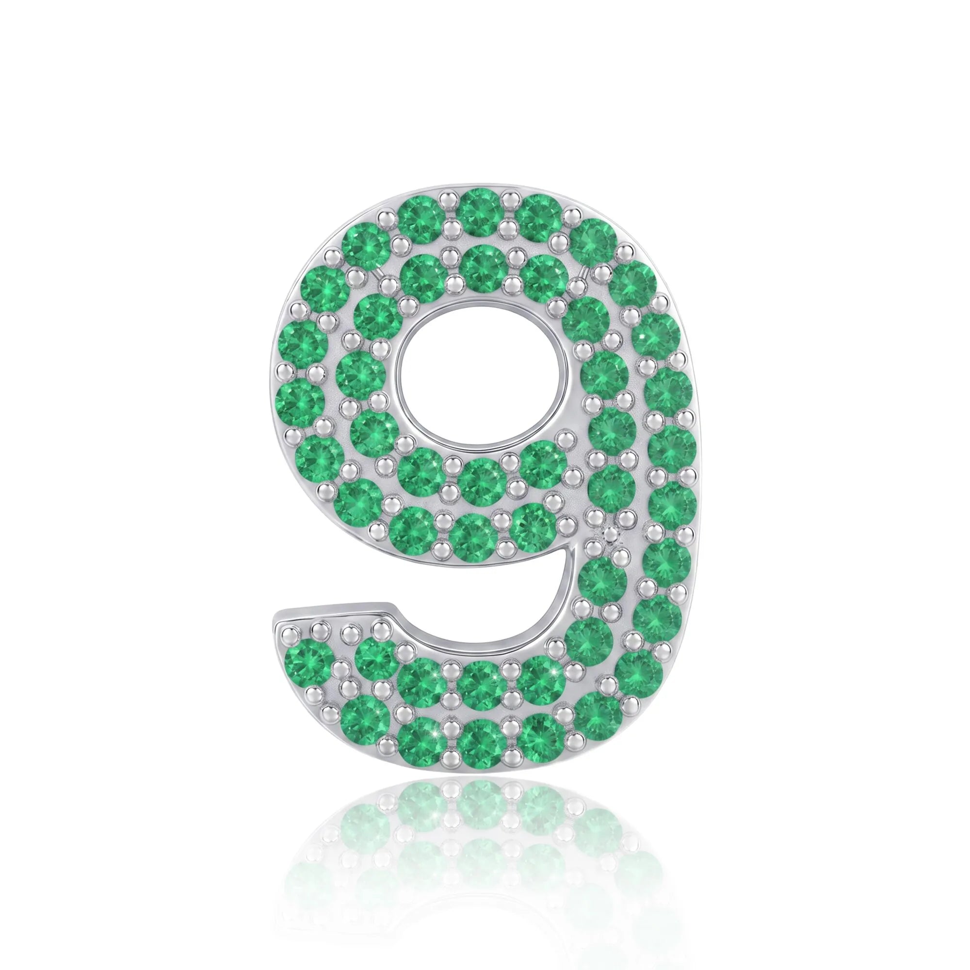 Green Number 9 Charm