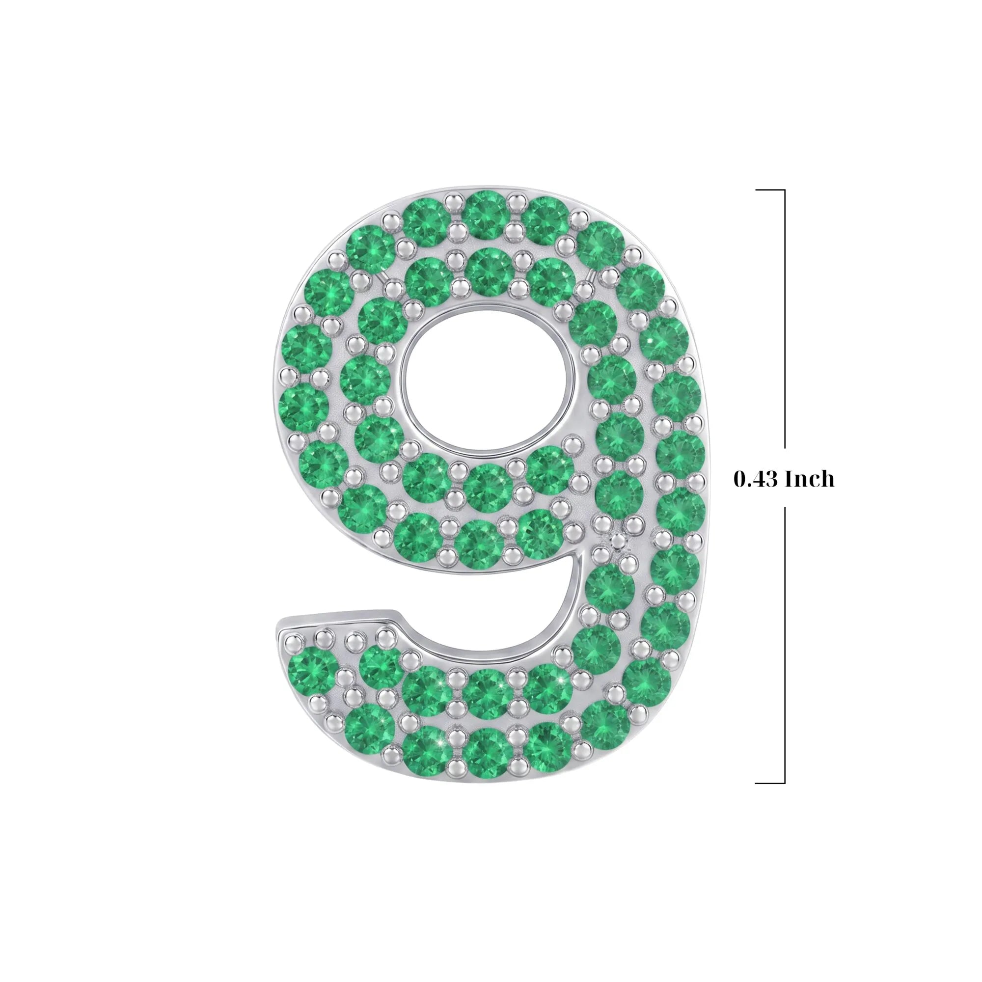 Green Number 9 Charm