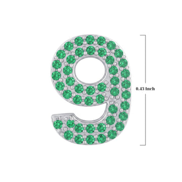 Green Number 9 Charm