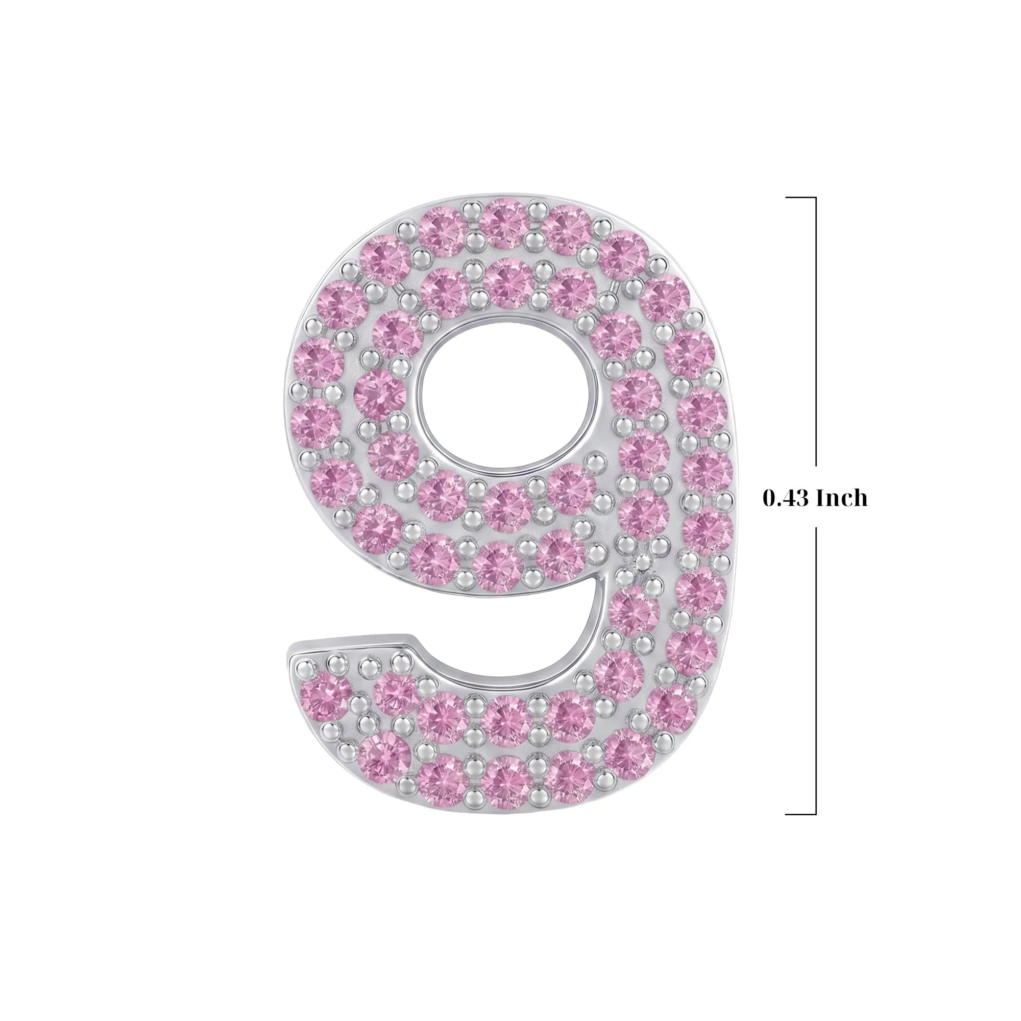 Pink Number 9 Charm