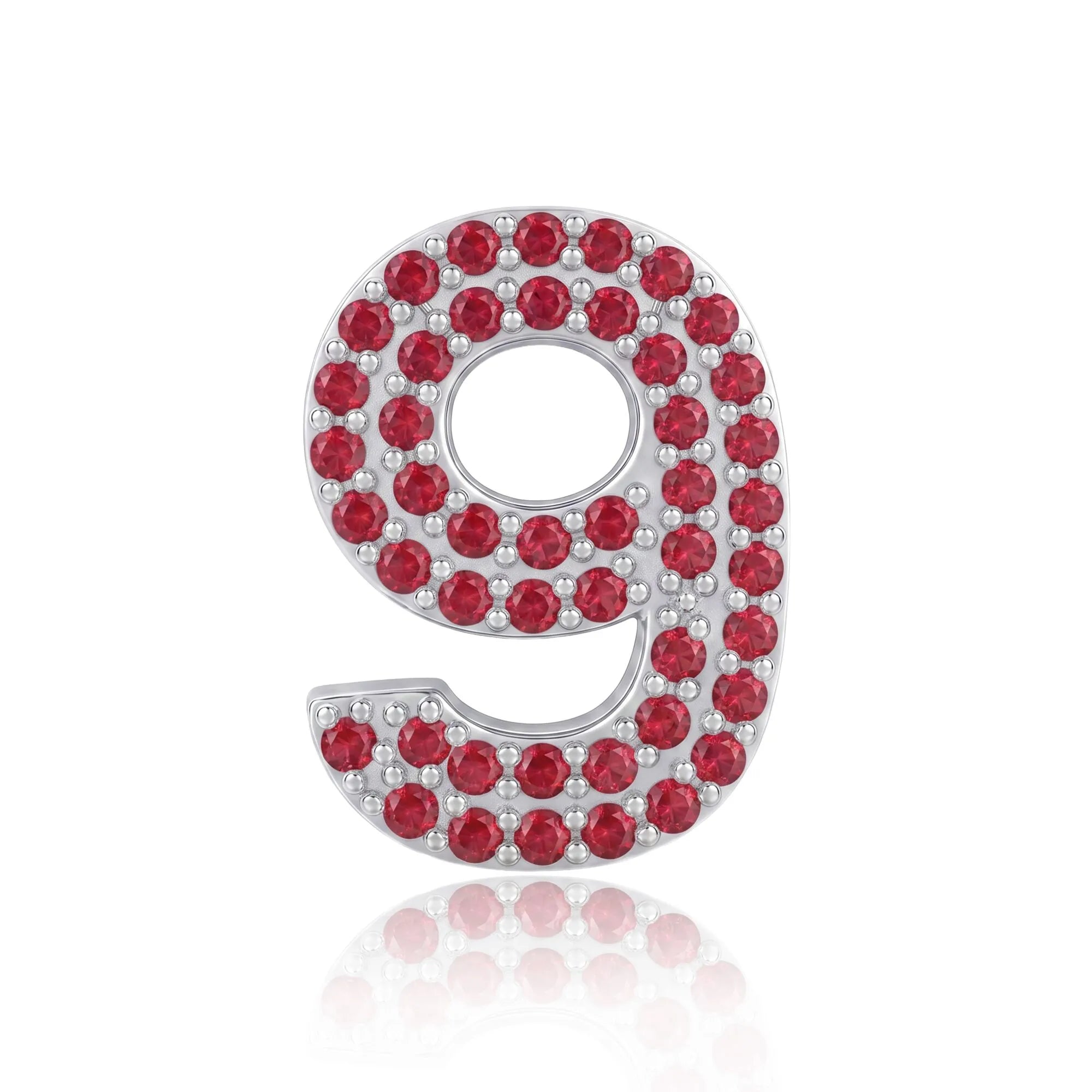Red Number 9 Charm