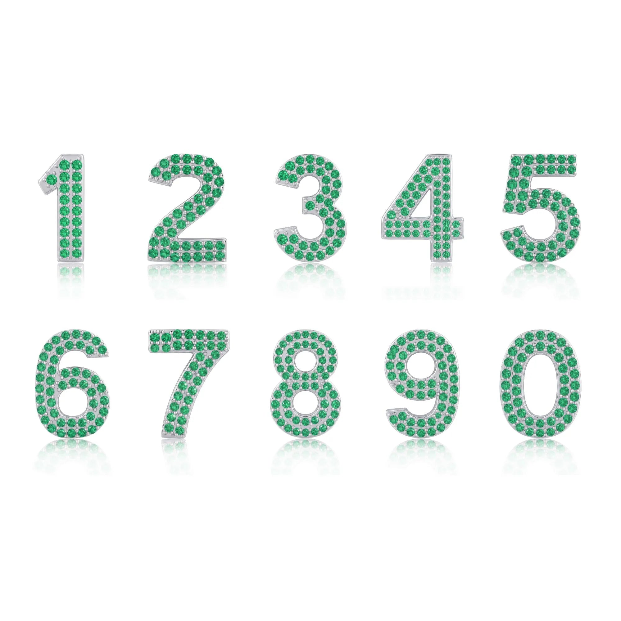 Green Number 3 Charm