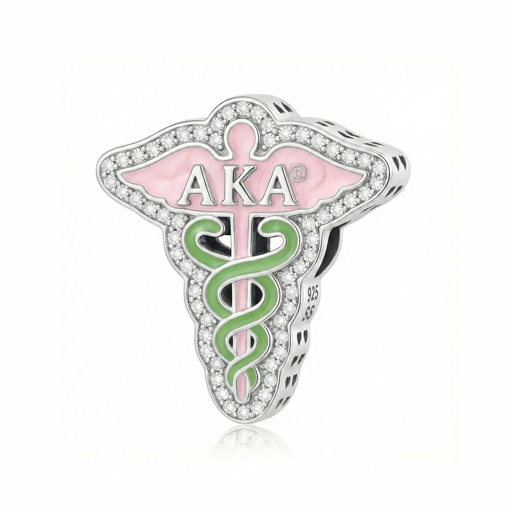 AKA Caduceus Sterling Silver Charm (Fits Pandora)