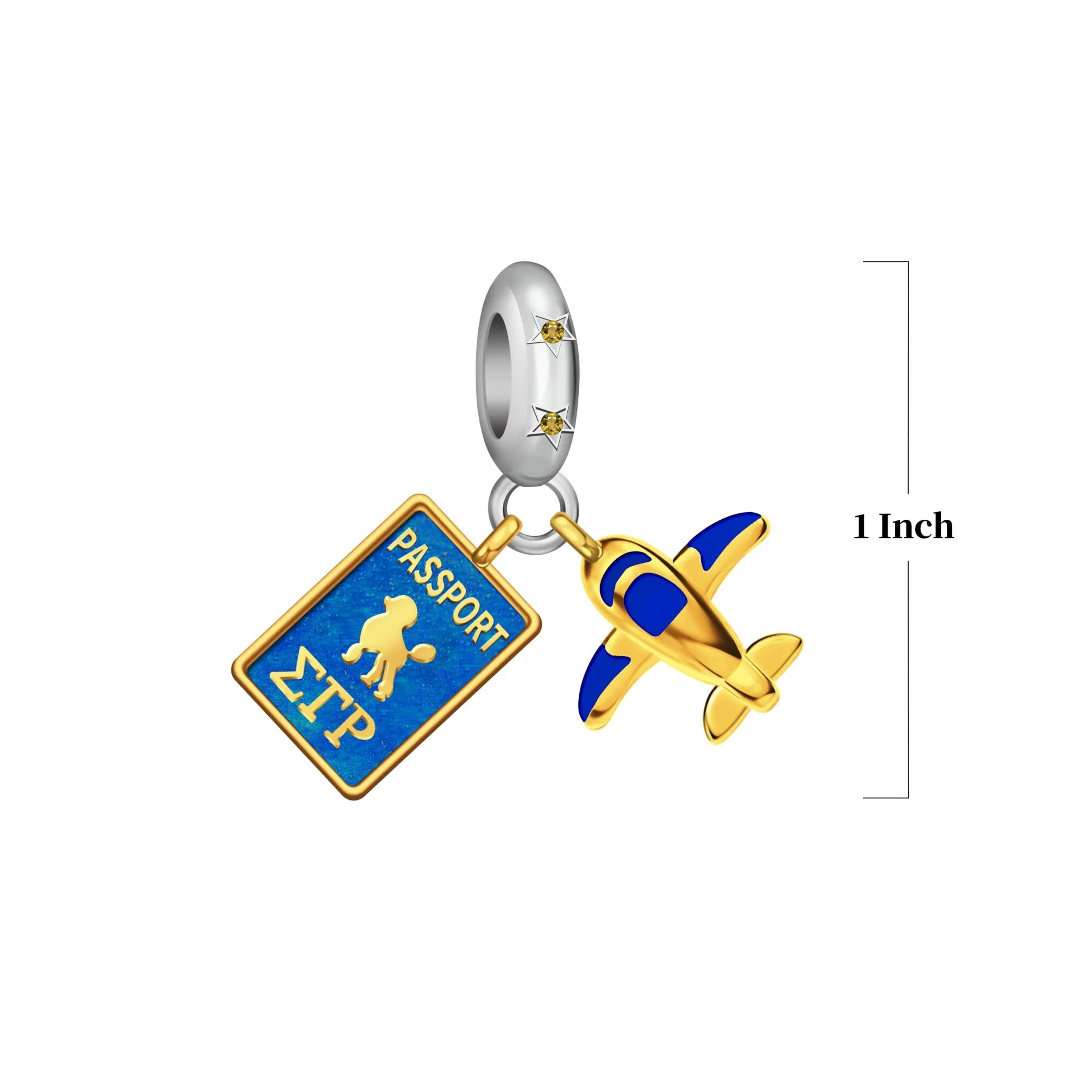 SGRHO Passport Gold Vermeil Charm (Fits Pandora)