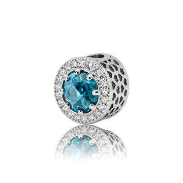 Fancy Light Blue Radiant charm