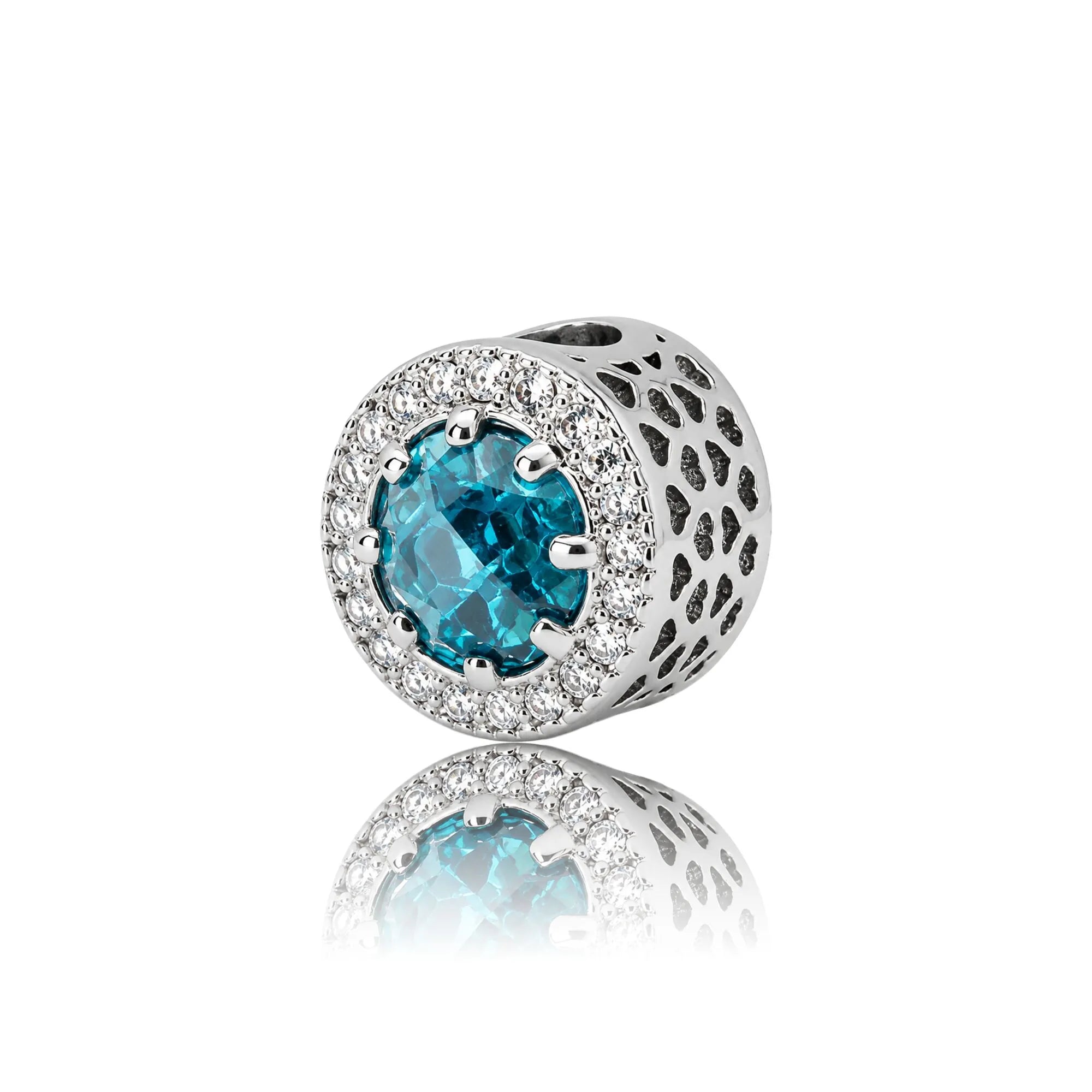 Fancy Light Blue Radiant charm